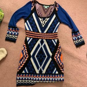 Printed sweater dress